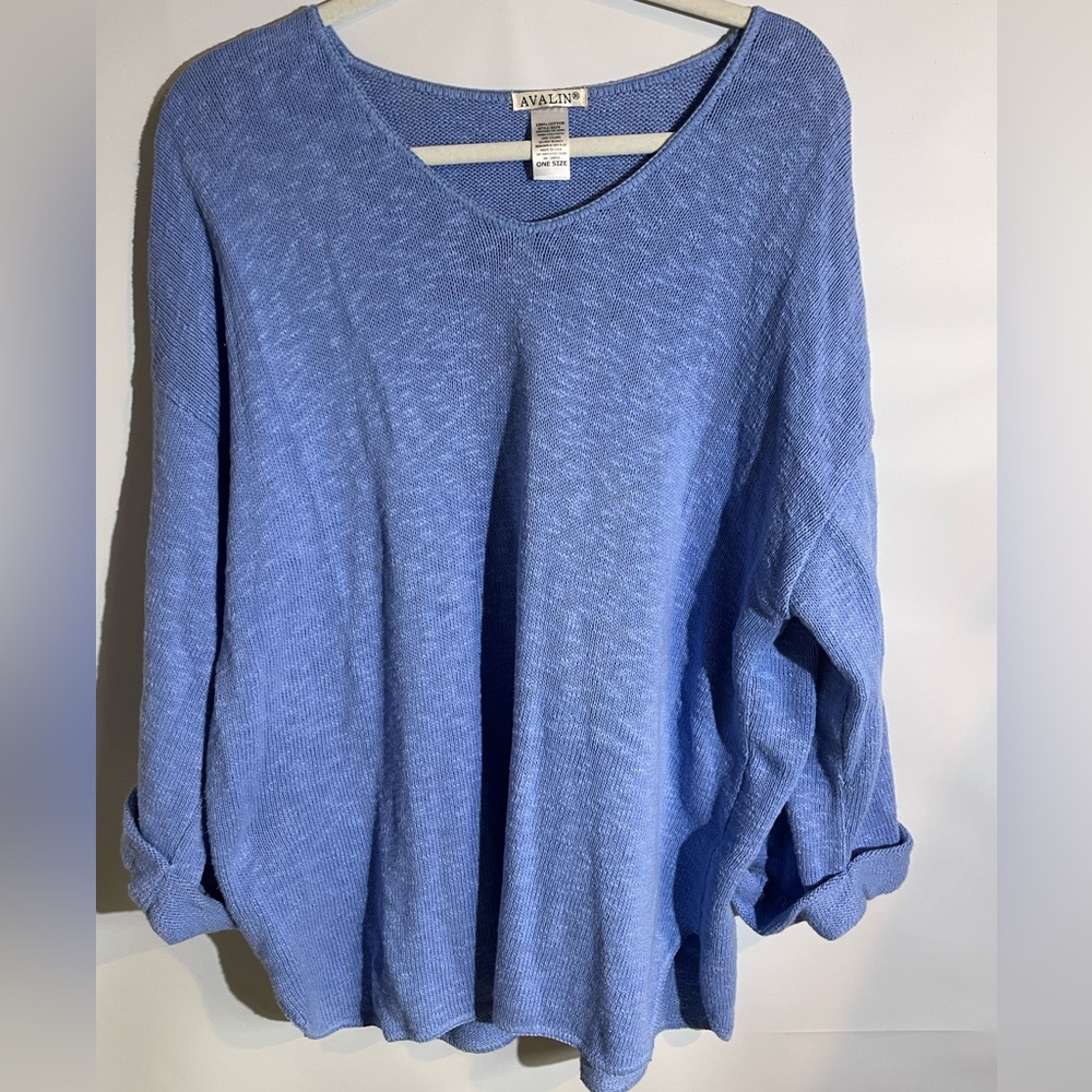 Avalin Blue Knit Sweater One Size